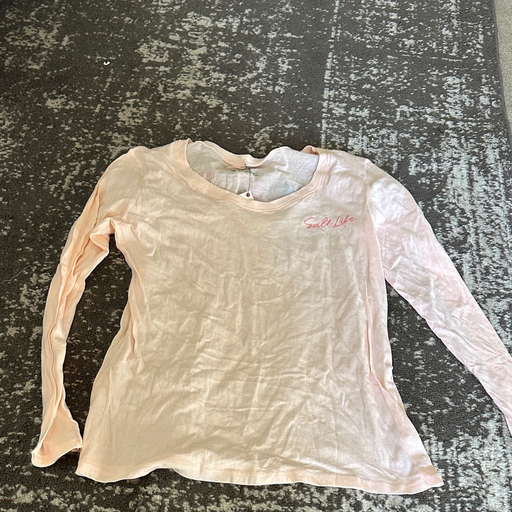 Salt Life Light Pink women’s ' Long Sleeve Crewneck Top